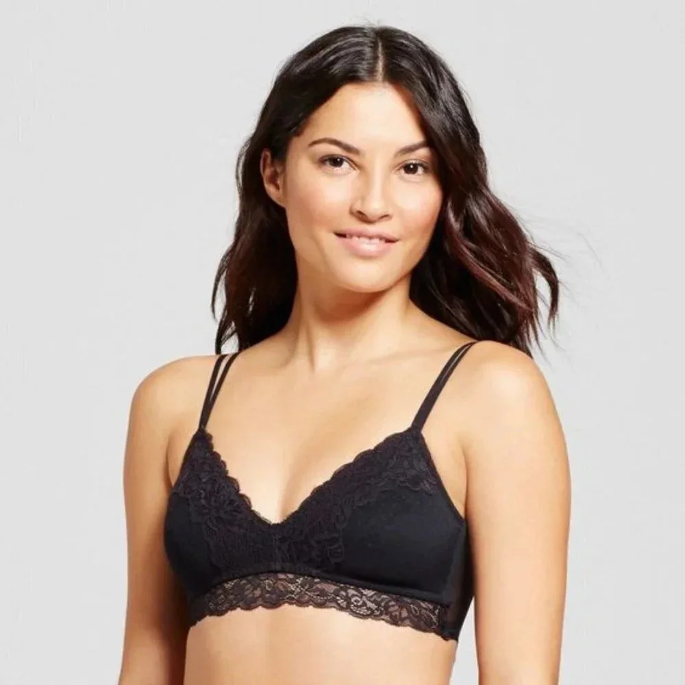 XL X-LARGE Maidenform SE1182 Self Expressions Lace Bralette Black NWT - Picture 7 of 10